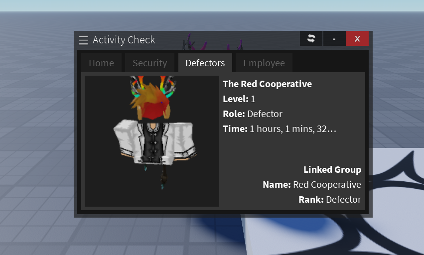 Acticheck example which is used to show game owners and moderators how long players have been on set teams